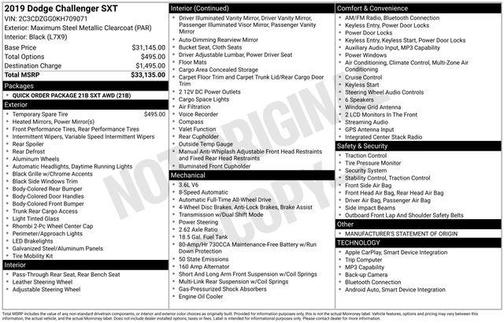 2019 Dodge Challenger SXT