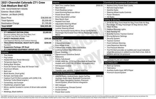 2021 Chevrolet Colorado Z71