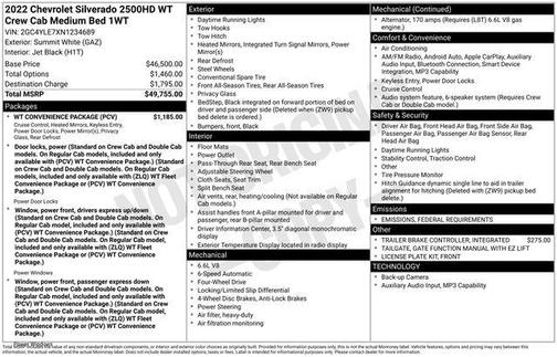 2022 Chevrolet Silverado 2500 WT