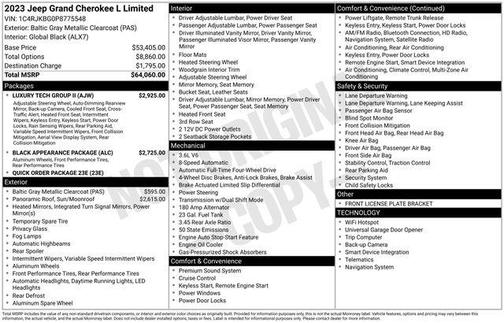 Baltic Gray Metallic Clearcoat 2023 Jeep Grand Cherokee L Limited