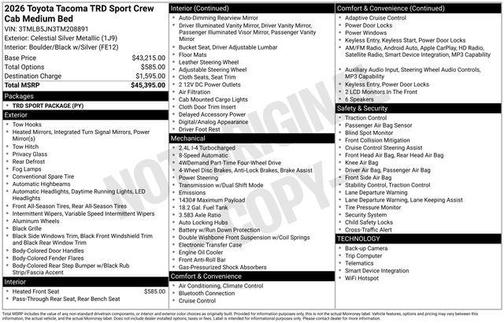 2026 Toyota Tacoma TRD Sport