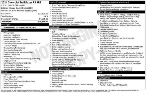 Mosaic Black Metallic 2024 Chevrolet Trailblazer RS