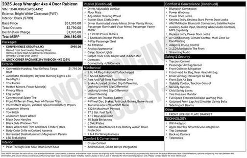 Bright White Clearcoat 2025 Jeep Wrangler 4xe Rubicon