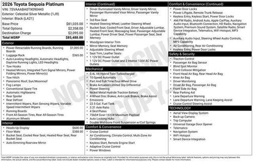 Gray 2026 Toyota Sequoia Platinum