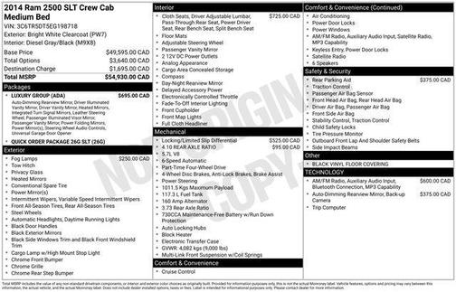 Bright White Clearcoat 2014 RAM 2500 SLT