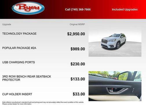 Crystal White Pearl 2021 Subaru Ascent Limited 7-Passenger