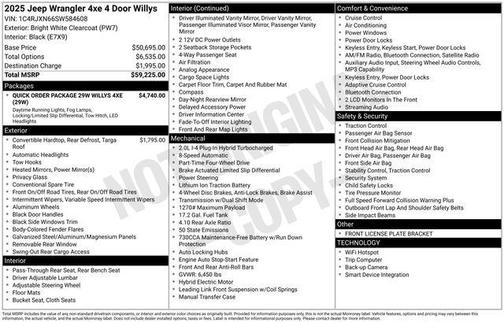 Bright White Clearcoat 2025 Jeep Wrangler 4xe Willys