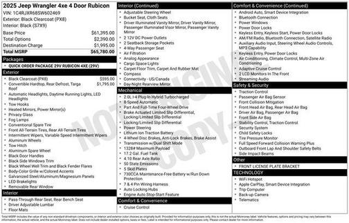 Black Clearcoat 2025 Jeep Wrangler 4xe Rubicon