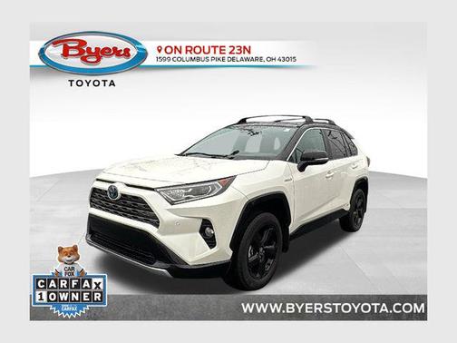 Blizzard Pearl/Midnight Black Metallic 2021 Toyota RAV4 Hybrid SE SUV