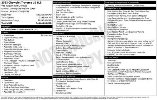Sterling Grey Metallic 2023 Chevrolet Traverse LS