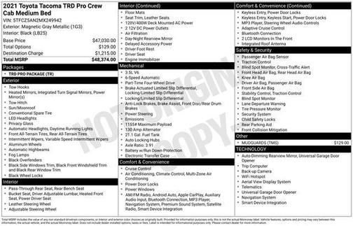 2021 Toyota Tacoma TRD Pro