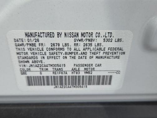 Everest White P 2026 Nissan Leaf SV+