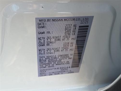 2026 Nissan Frontier SV