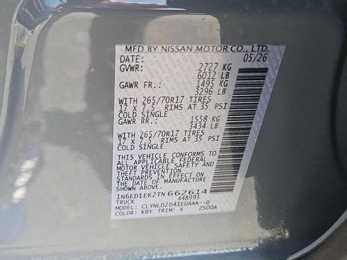 Boulder Gray Metallic 2026 Nissan Frontier PRO-4X
