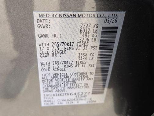 Gun Metallic 2026 Nissan Frontier PRO-4X