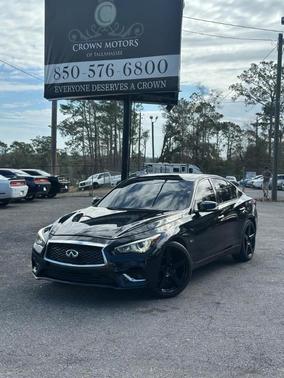 Black 2018 INFINITI Q50 3.0t LUXE