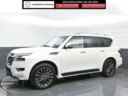 Aspen White Tricoat 2024 Nissan Armada Platinum