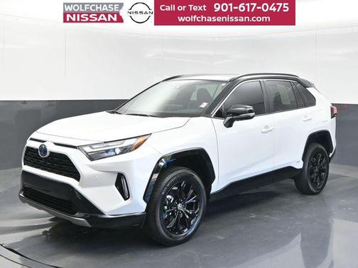 Wind Chill Pearl/Midnight Black Metallic 2023 Toyota RAV4 Hybrid SE
