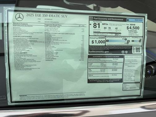 2025 Mercedes-Benz EQE 350 Base 4MATIC