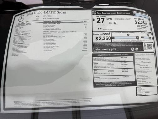 2025 Mercedes-Benz C-Class C 300 4MATIC