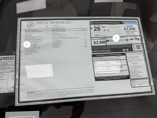 2026 Mercedes-Benz GLC 300 Base 4MATIC