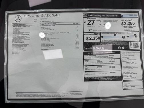 2025 Mercedes-Benz C-Class C 300 4MATIC