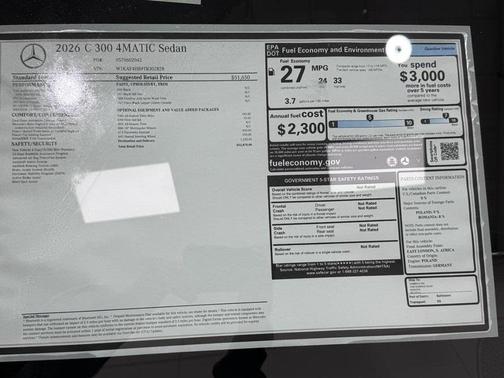 2026 Mercedes-Benz C-Class C 300