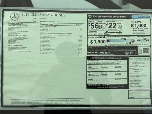 2026 Mercedes-Benz GLE 450e Base 4MATIC