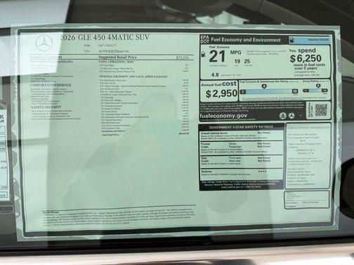 White 2026 Mercedes-Benz GLE 450 4MATIC