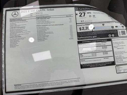 2025 Mercedes-Benz E-Class E 350 4MATIC