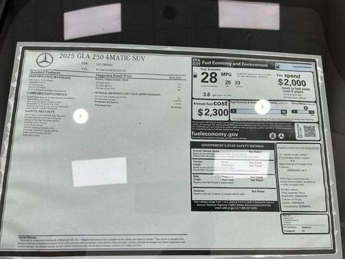 2025 Mercedes-Benz GLA 250 Base 4MATIC