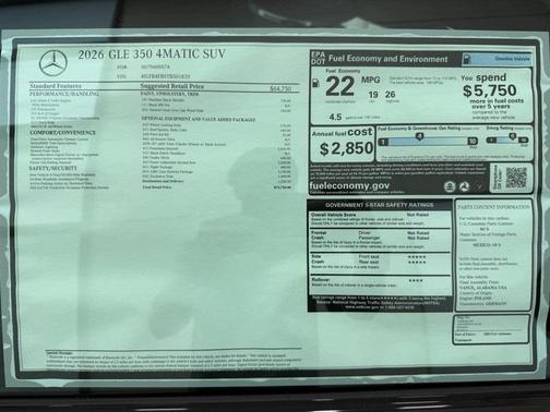 2026 Mercedes-Benz GLE 350 Base 4MATIC