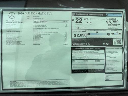 2026 Mercedes-Benz GLE 350 Base 4MATIC