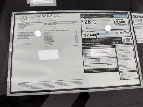 Black 2026 Mercedes-Benz GLC 300 Base 4MATIC