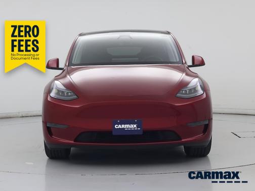 Red 2025 Tesla Model Y Long Range