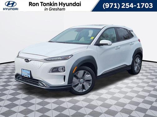 Lunar White 2021 Hyundai KONA EV Limited