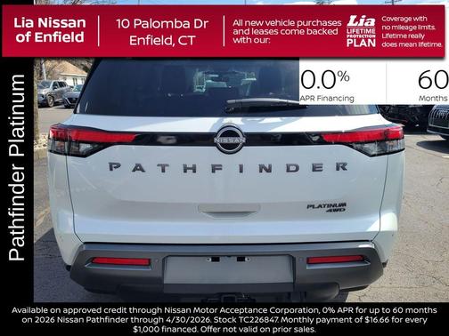 White / Black 2026 Nissan Pathfinder Platinum
