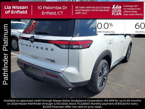 White / Black 2026 Nissan Pathfinder Platinum