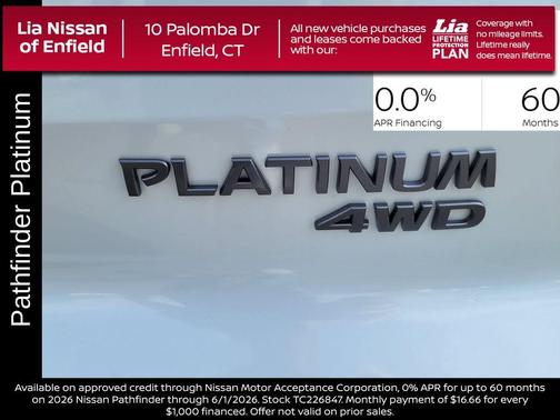 White / Black 2026 Nissan Pathfinder Platinum