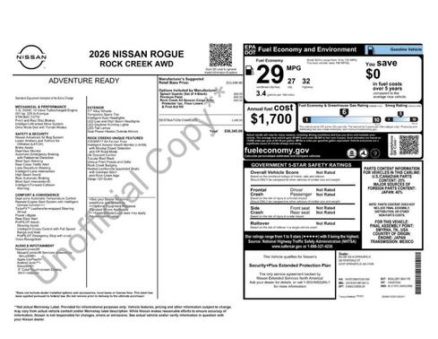 2026 Nissan Rogue Rock Creek