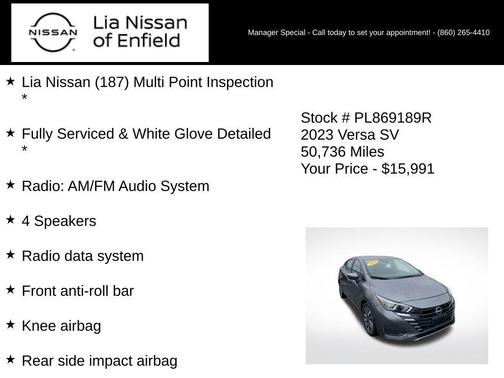 Gun Metallic 2023 Nissan Versa 1.6 SV