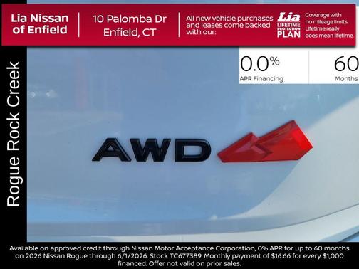 Everest White P 2026 Nissan Rogue Rock Creek