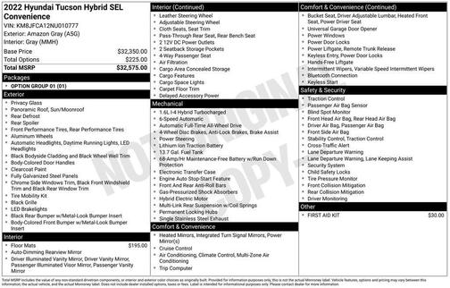 2022 Hyundai TUCSON Hybrid SEL Convenience