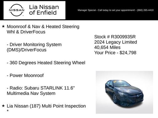 Crystal Black Silica 2024 Subaru Legacy