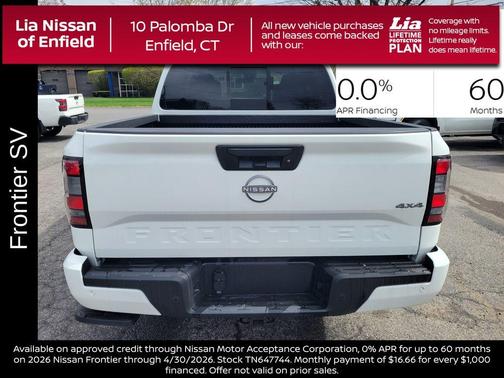 Glacier White 2026 Nissan Frontier SV