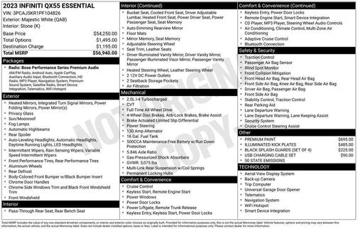 2023 INFINITI QX55 ESSENTIAL