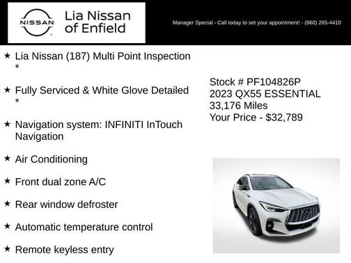 Majestic White 2023 INFINITI QX55 ESSENTIAL