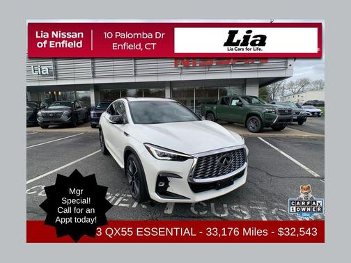 Majestic White 2023 INFINITI QX55 ESSENTIAL