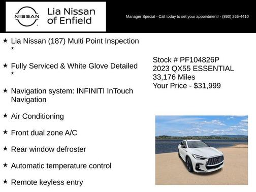Majestic White 2023 INFINITI QX55 ESSENTIAL