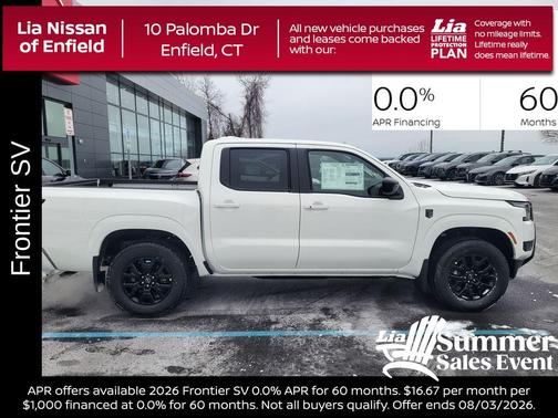 Glacier White 2026 Nissan Frontier SV
